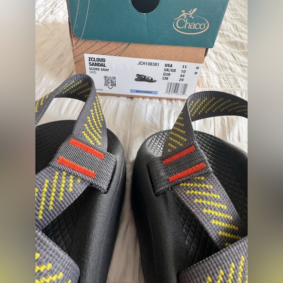 New Mens Chaco Zcloud Sandal Z Cloud Gray Size 11 Lime Green Outdoor Summer - Picture 3 of 5